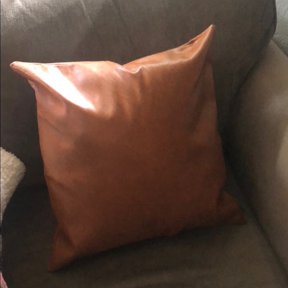 Vegan Leather Throw Pillow Cover